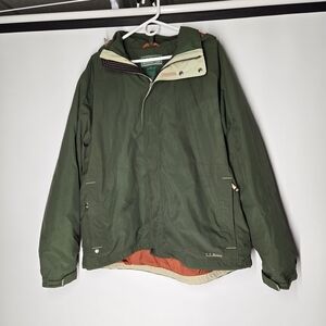 L.L. Bean Men's Olive Green Raincoat